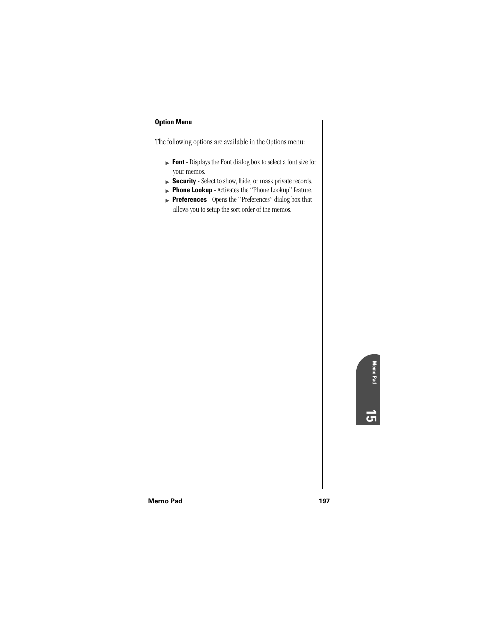 Option menu | Samsung SPH-I300 User Manual | Page 200 / 313