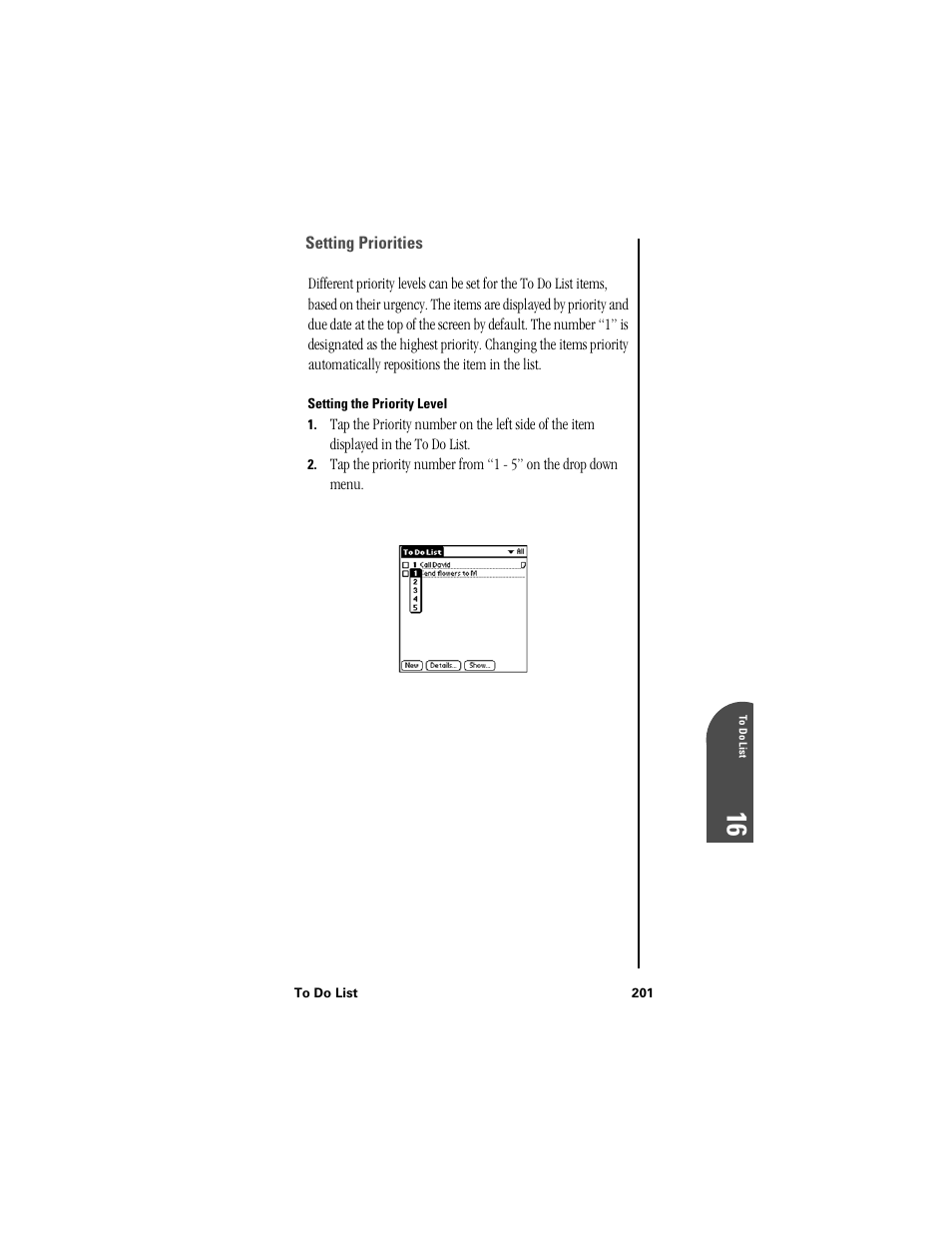 Setting priorities, Setting the priority level | Samsung SPH-I300 User Manual | Page 204 / 313