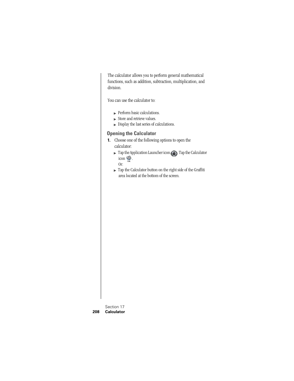 Opening the calculator | Samsung SPH-I300 User Manual | Page 211 / 313