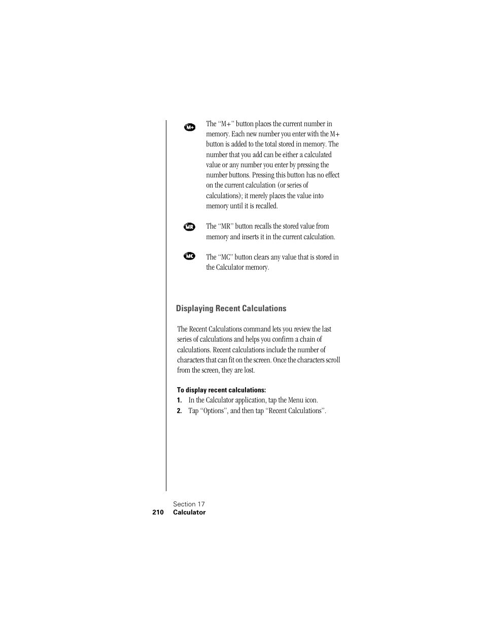 Displaying recent calculations, To display recent calculations | Samsung SPH-I300 User Manual | Page 213 / 313