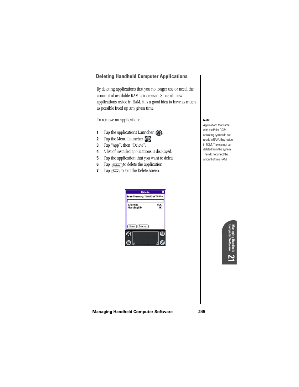Deleting handheld computer applications | Samsung SPH-I300 User Manual | Page 248 / 313
