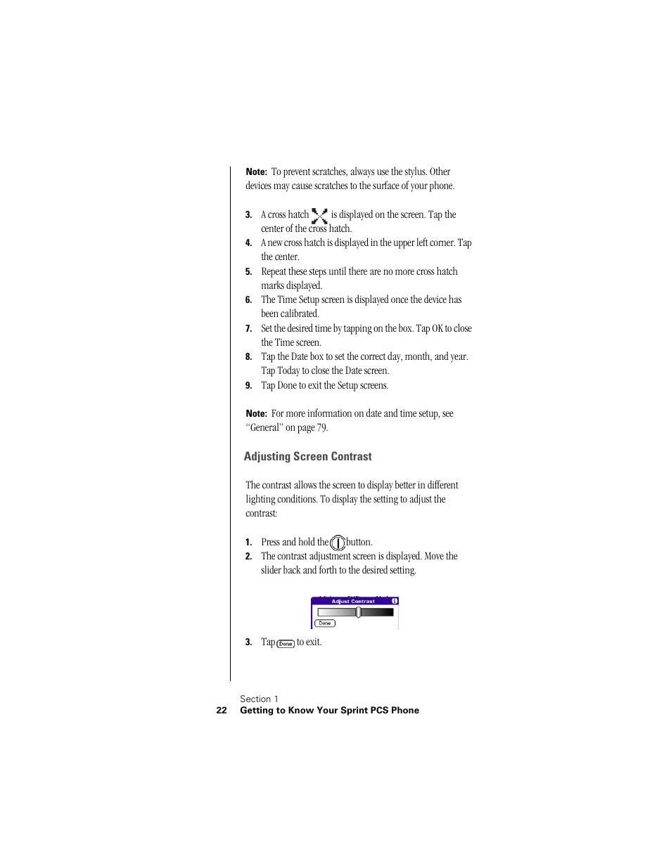 Adjusting screen contrast | Samsung SPH-I300 User Manual | Page 25 / 313