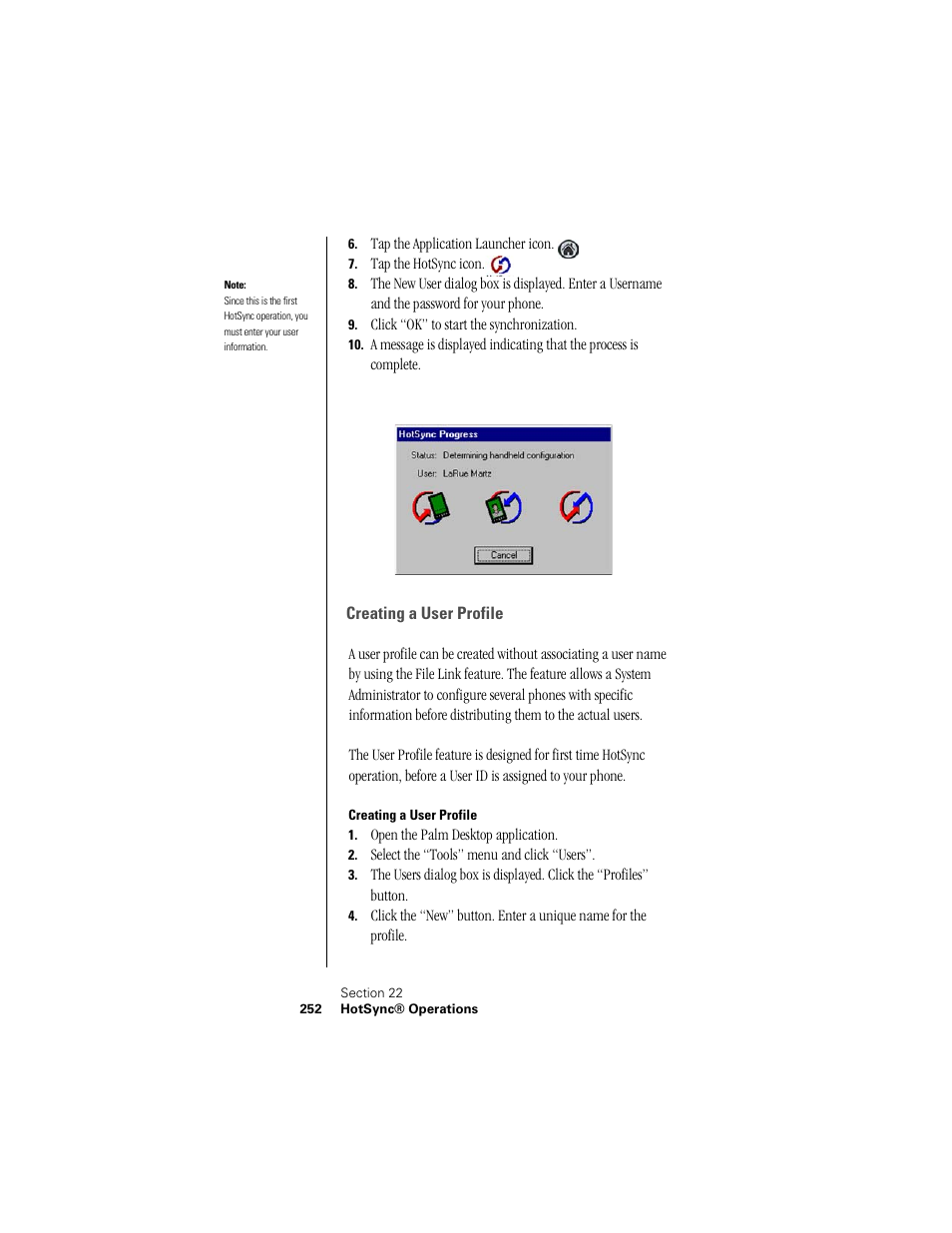 Creating a user profile | Samsung SPH-I300 User Manual | Page 255 / 313