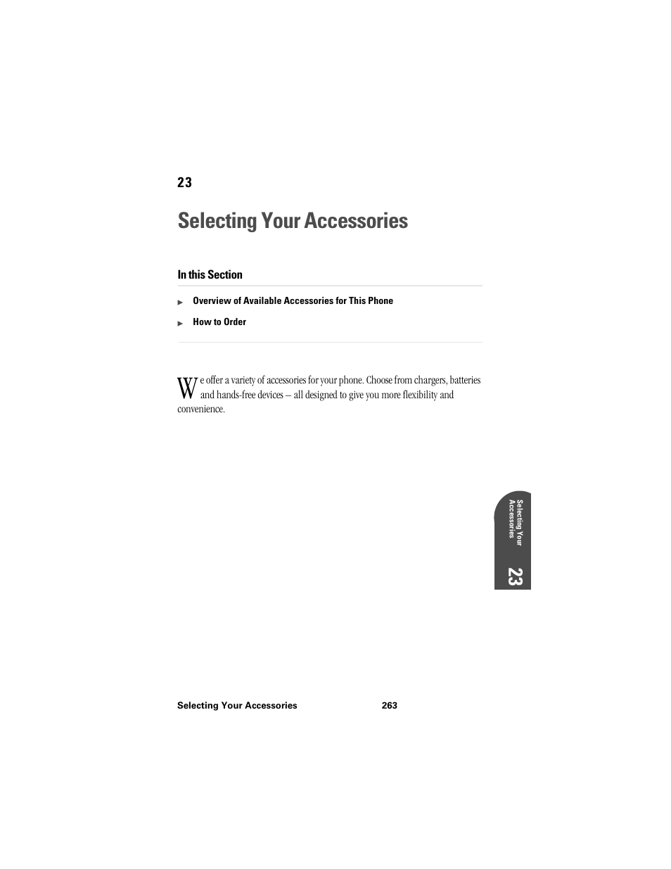 Selecting your accessories, 23 se 23 | Samsung SPH-I300 User Manual | Page 266 / 313
