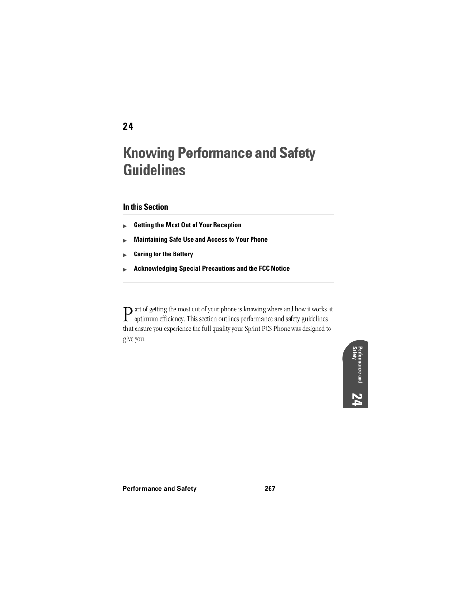 Knowing performance and safety guidelines, 24 pe 24 | Samsung SPH-I300 User Manual | Page 270 / 313