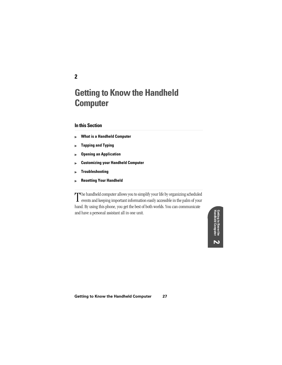 Getting to know the handheld computer, 2ge 2 | Samsung SPH-I300 User Manual | Page 30 / 313