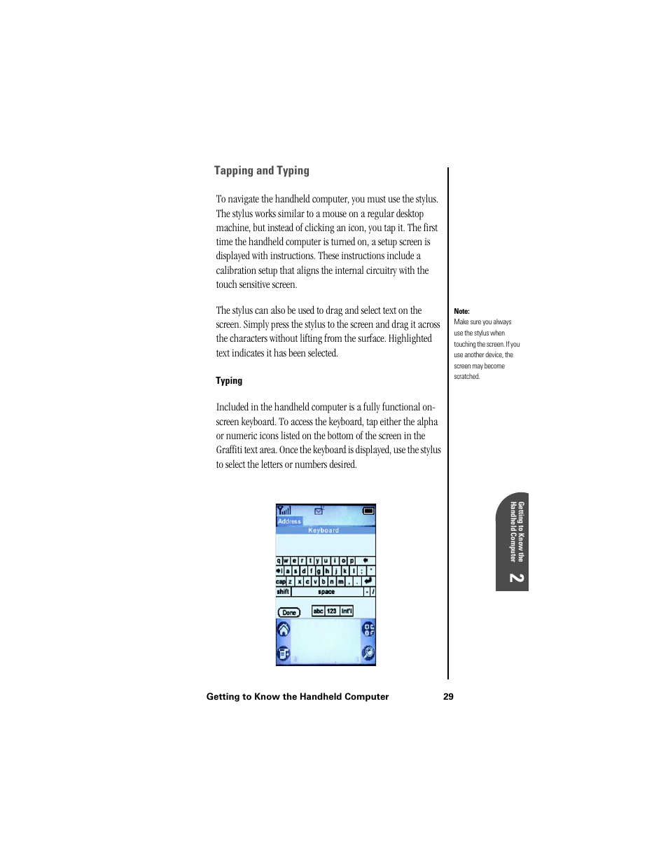 Tapping and typing, Typing, Ge 2 | Samsung SPH-I300 User Manual | Page 32 / 313
