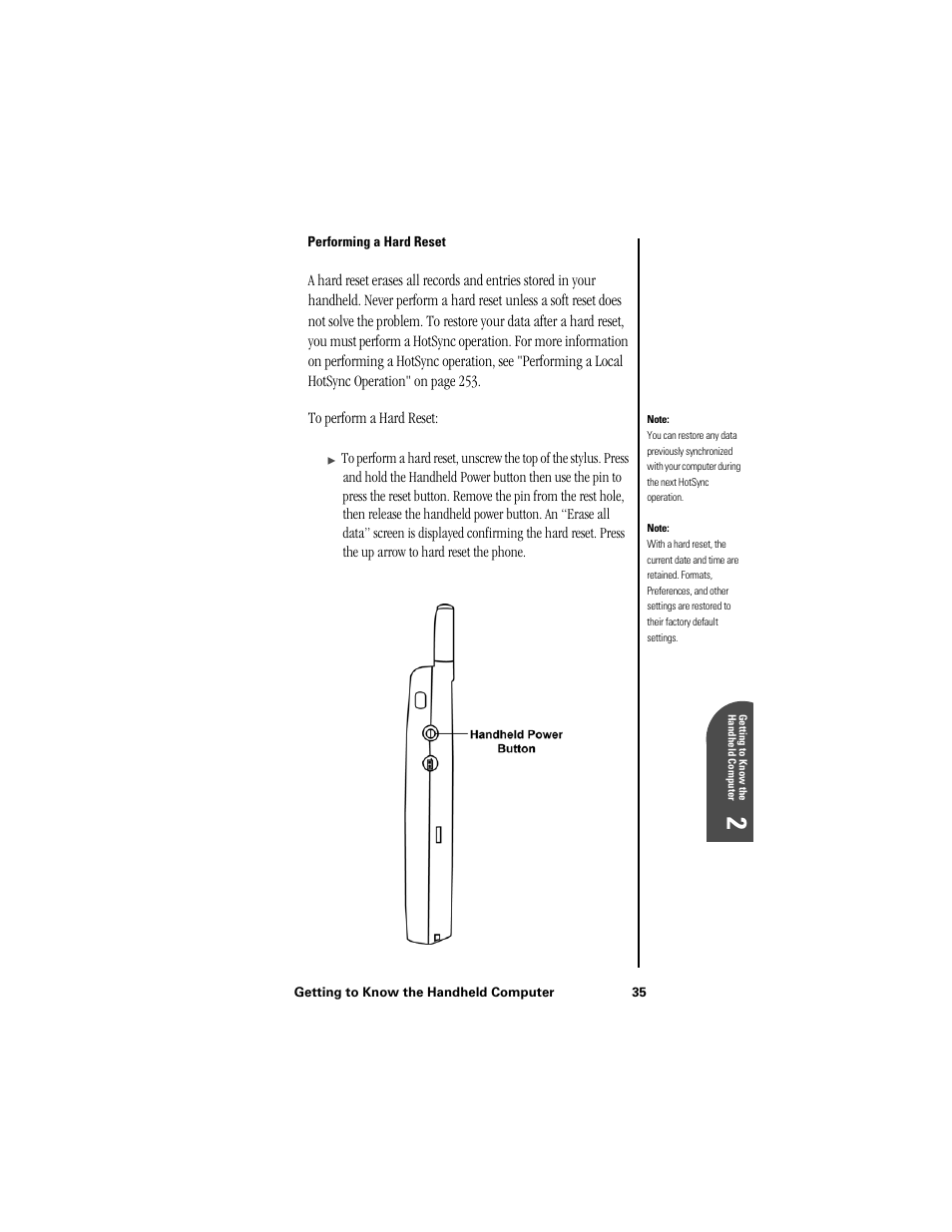 Performing a hard reset, Ge 2 | Samsung SPH-I300 User Manual | Page 38 / 313