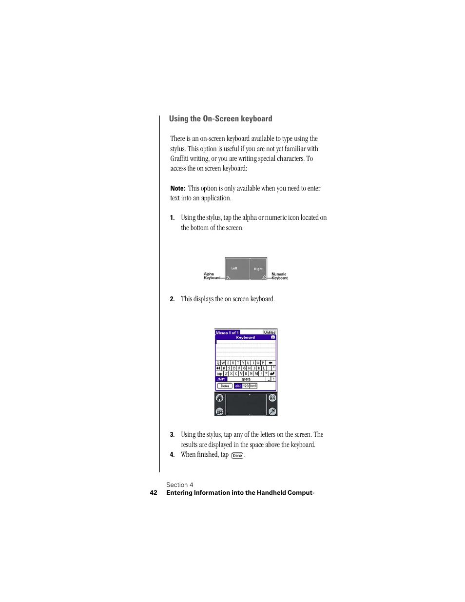 Using the on-screen keyboard | Samsung SPH-I300 User Manual | Page 45 / 313