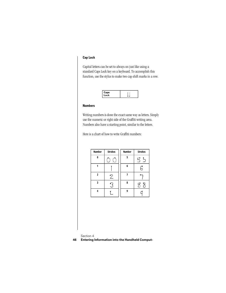 Cap lock, Numbers | Samsung SPH-I300 User Manual | Page 49 / 313