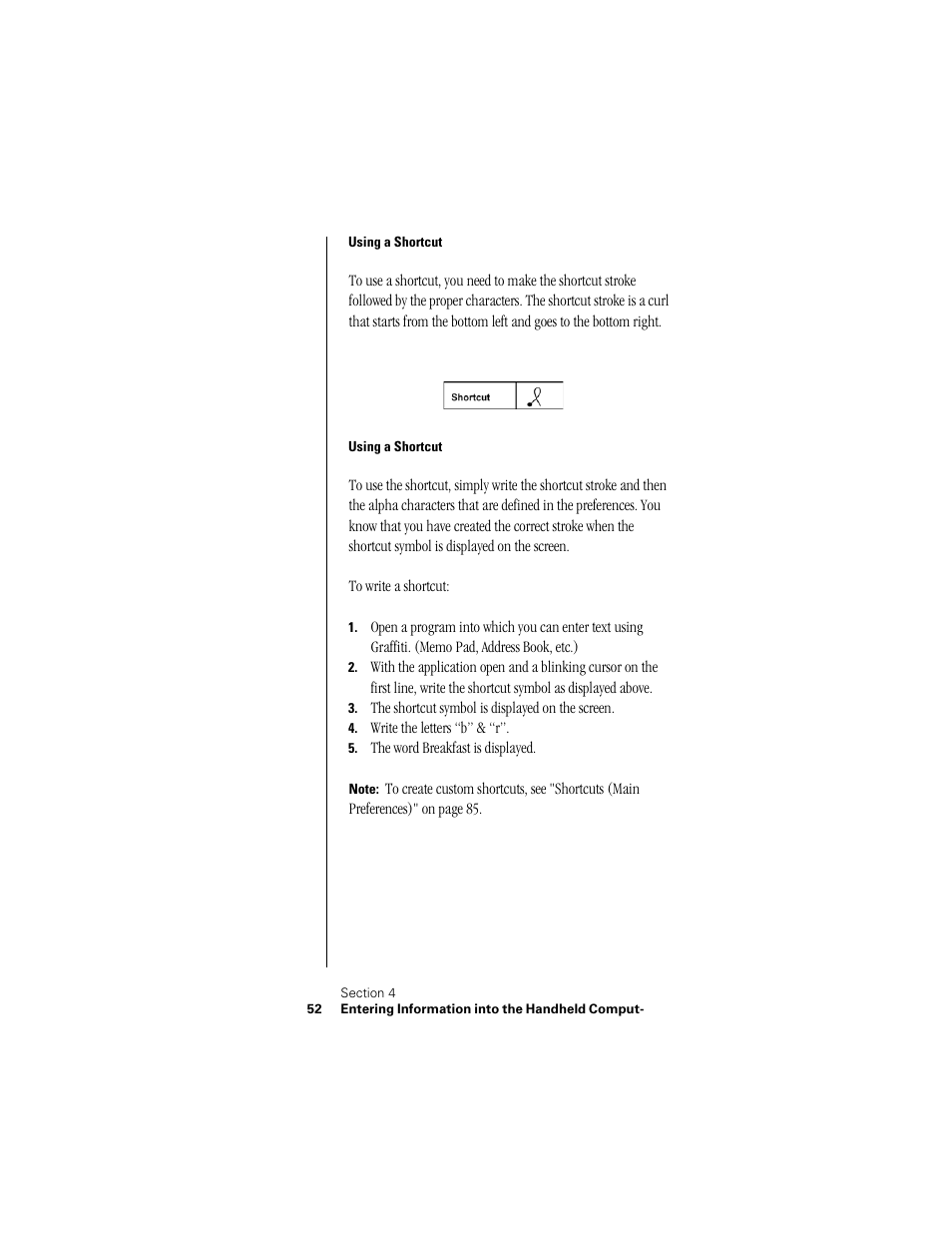 Using a shortcut | Samsung SPH-I300 User Manual | Page 55 / 313