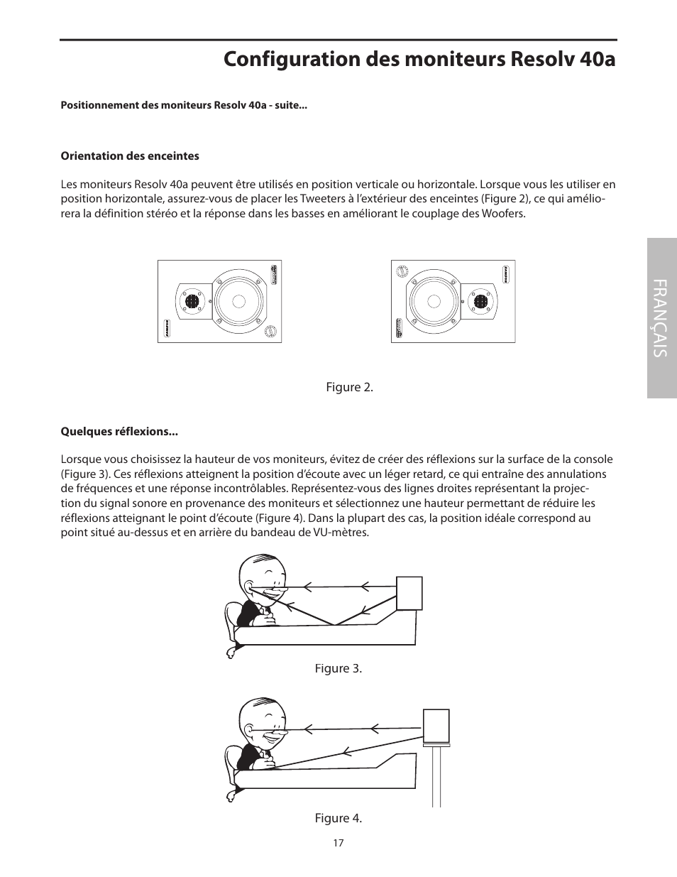 Configuration des moniteurs resolv 40a, Fr anç ais | Samson Studio Reference Monitor System Resolv 40a User Manual | Page 21 / 64
