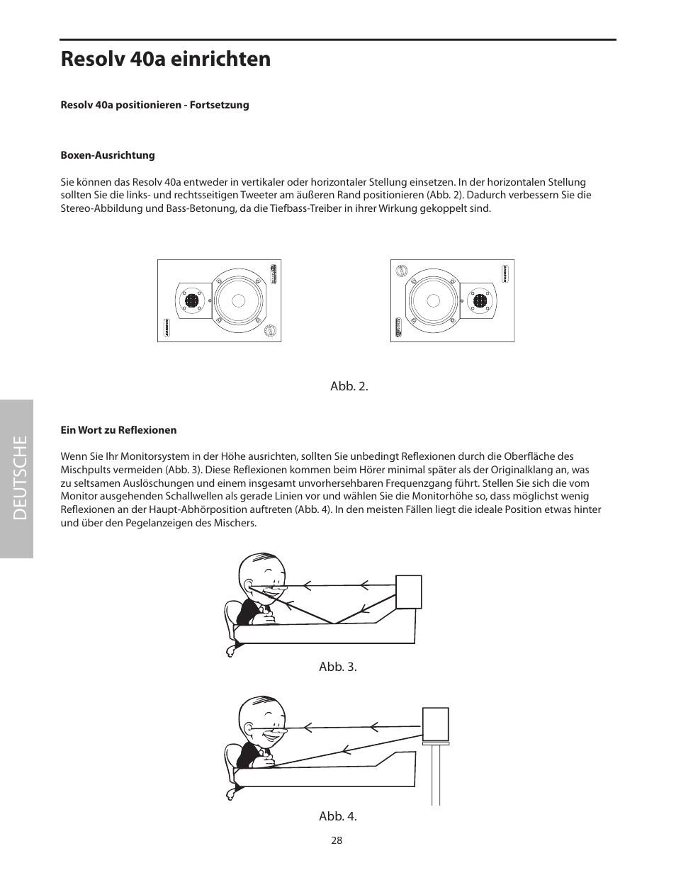 Resolv 40a einrichten, Deut sche | Samson Studio Reference Monitor System Resolv 40a User Manual | Page 32 / 64