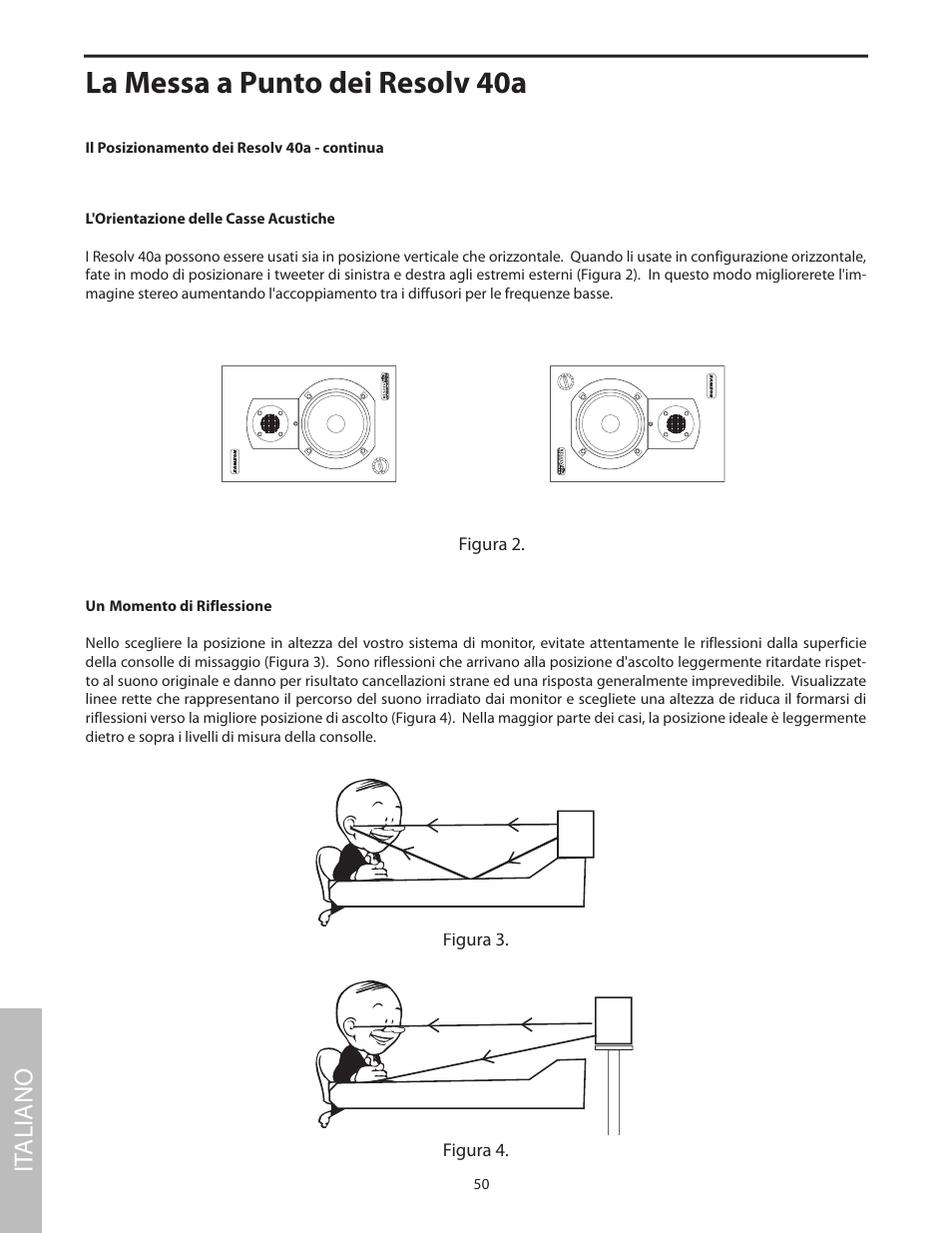 La messa a punto dei resolv 40a, It aliano | Samson Studio Reference Monitor System Resolv 40a User Manual | Page 54 / 64