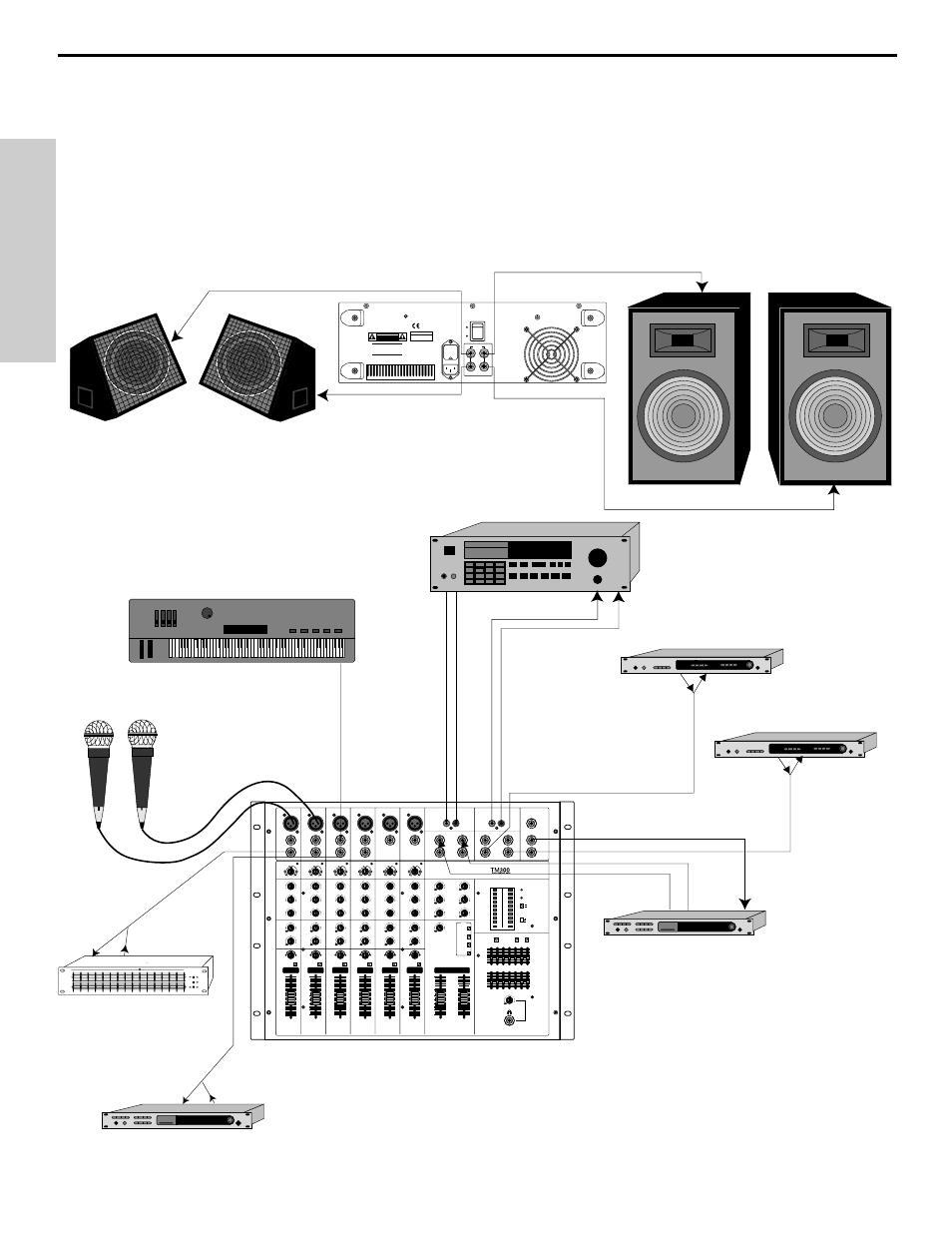 Tm300 interconnections - split mono configuration, English | Samson TM300 User Manual | Page 14 / 58