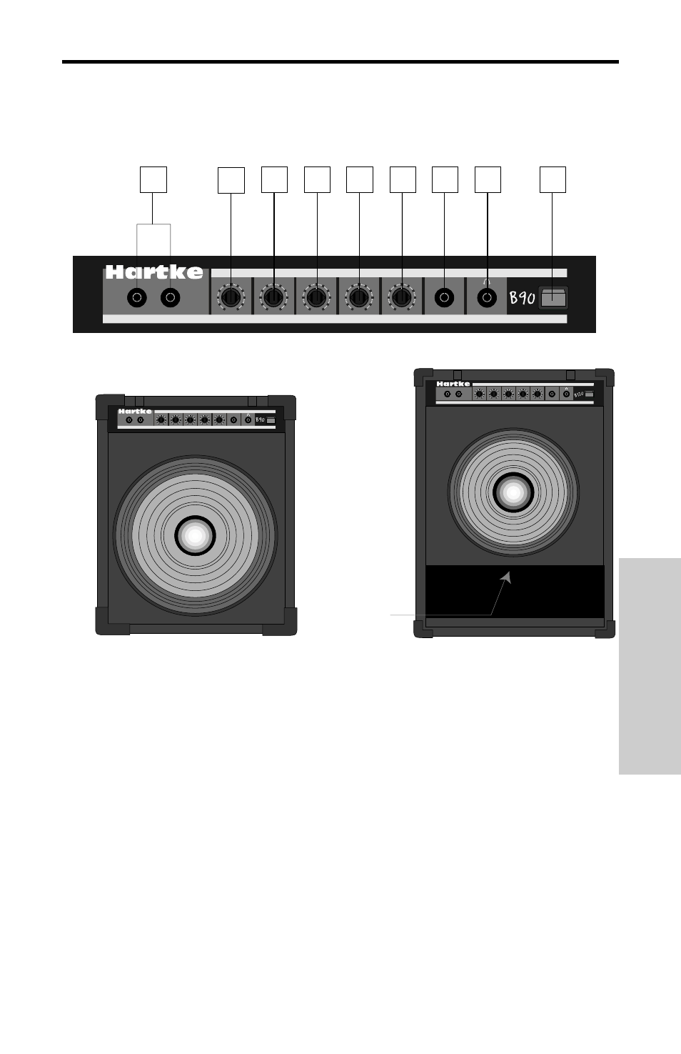 Übersicht, Vorderseite, Übersicht 21 | Vorderseite 21, Übersicht: vorderseite, Deutsche, Hartke, B120 second speaker | Samson B90 User Manual | Page 21 / 33