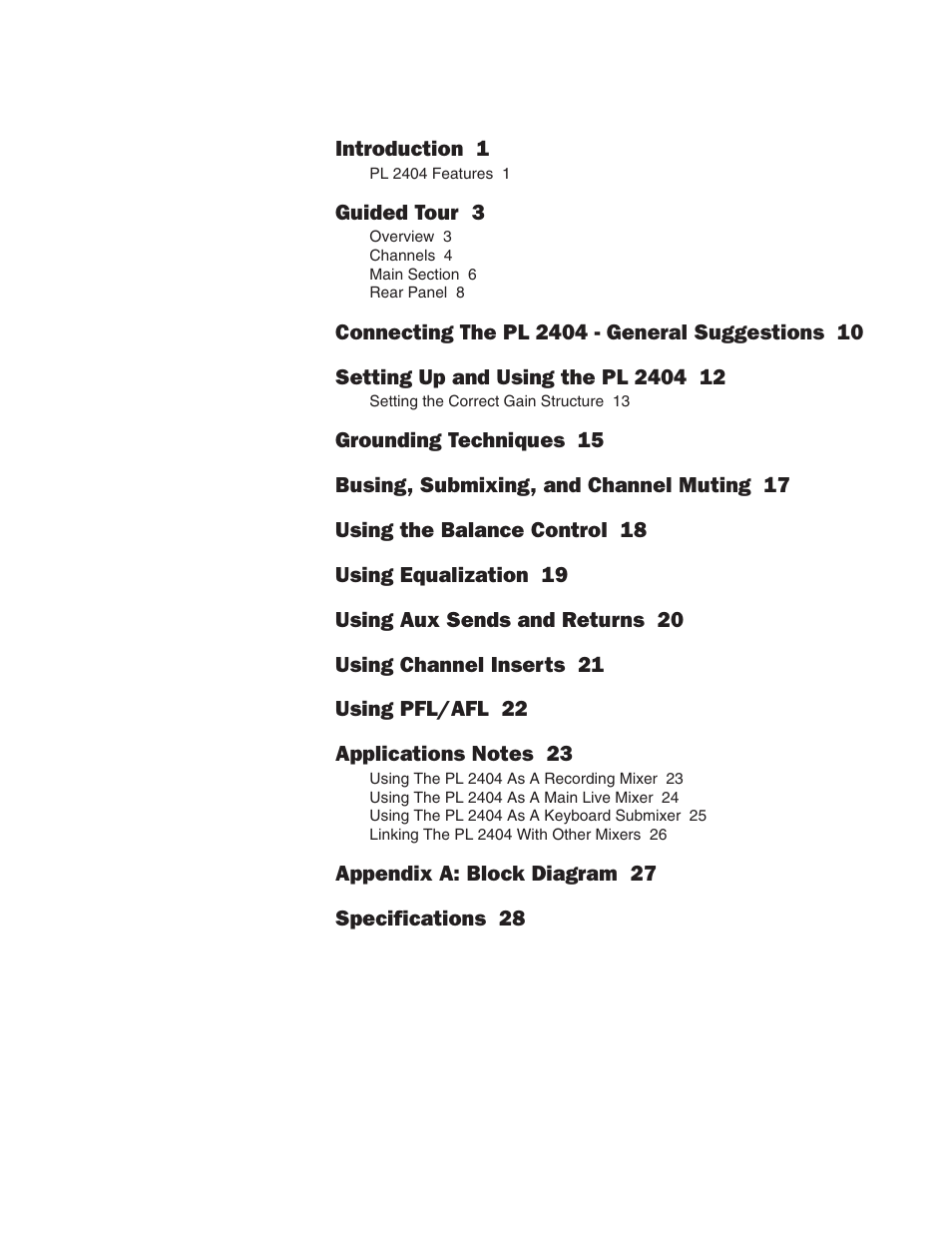 Samson PL2404 User Manual | Page 2 / 31