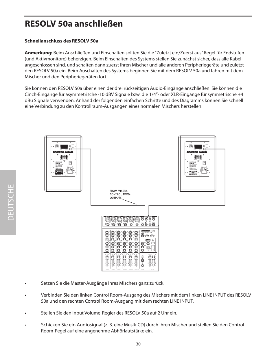 Resolv 50a anschließen, Deut sche | Samson Resolv 50a User Manual | Page 32 / 52