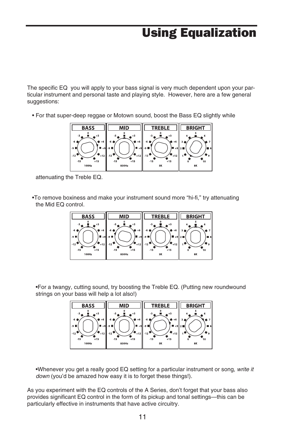 Using equalization | Samson A35 User Manual | Page 13 / 16