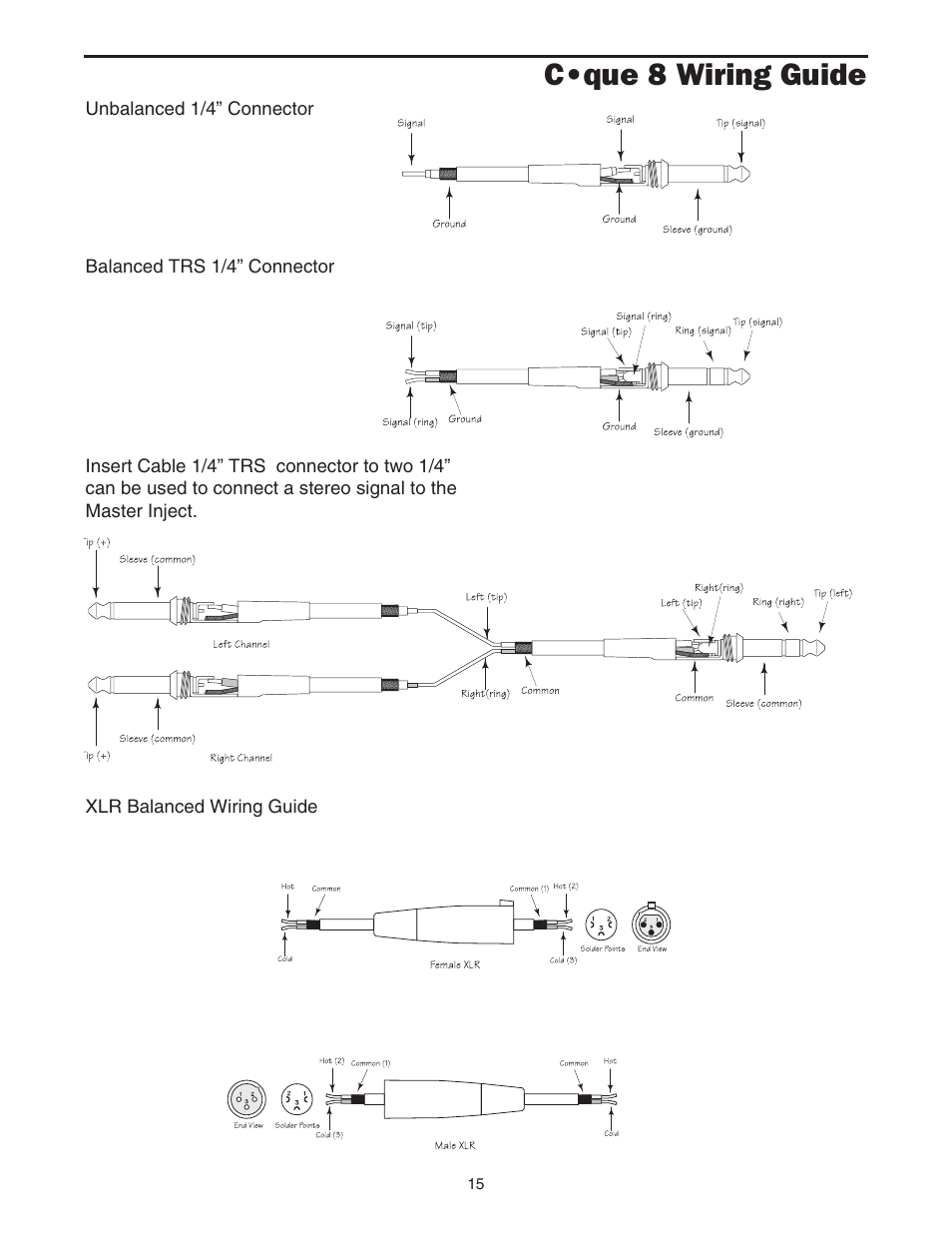 C•que 8 wiring guide | Samson Cque 8 User Manual | Page 17 / 20