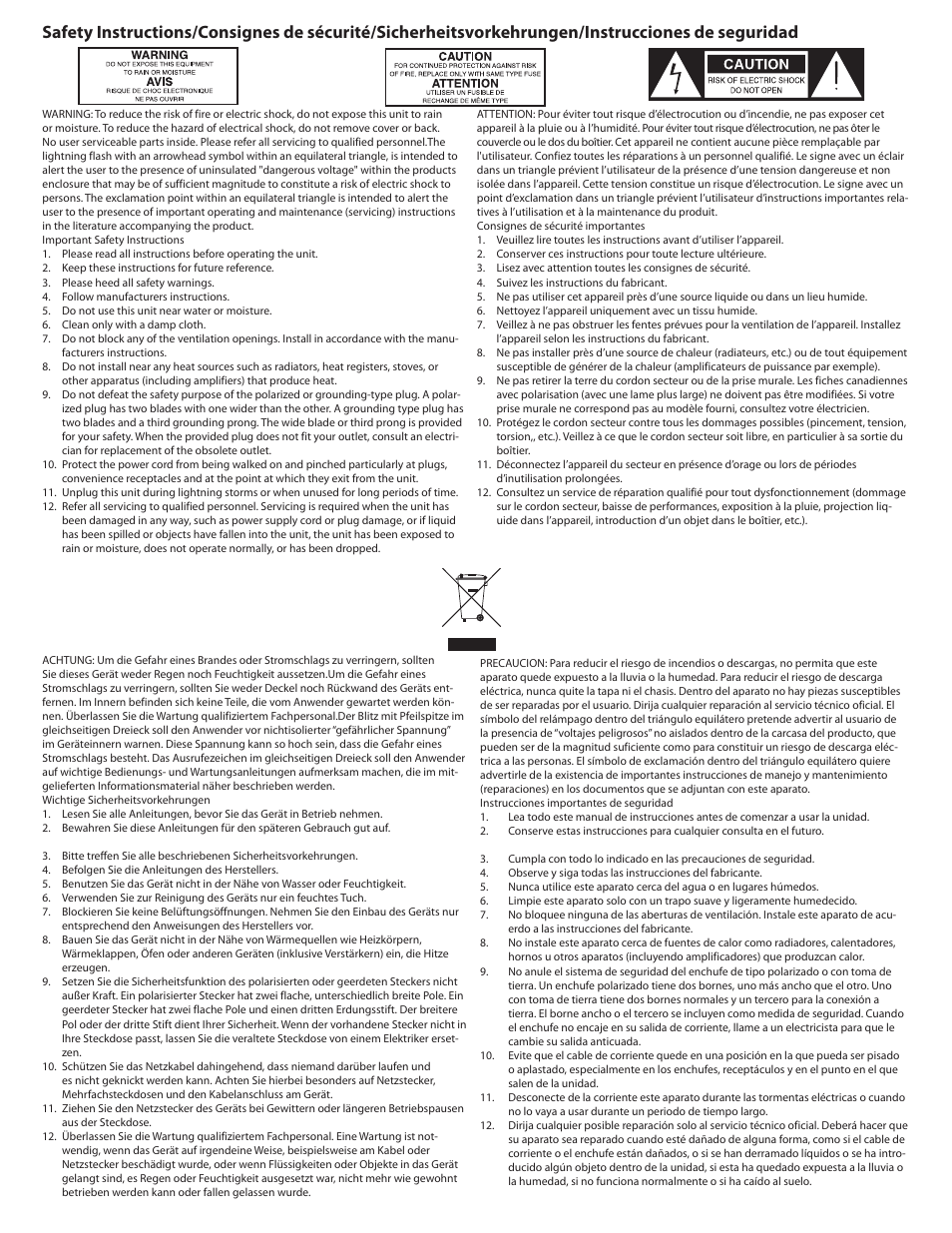 Warning, Avis | Samson EXL250 User Manual | Page 3 / 76