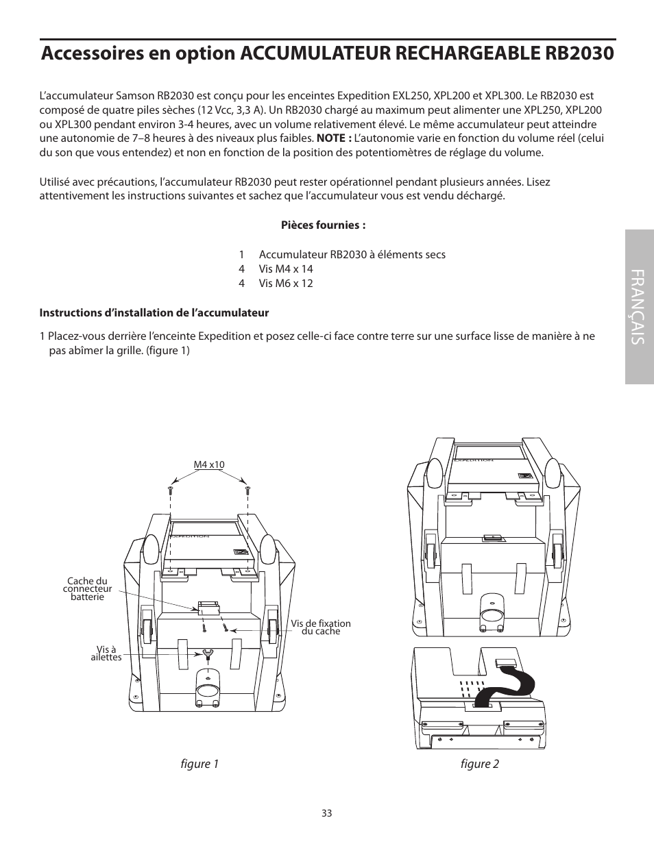 Fr anç ais | Samson EXL250 User Manual | Page 37 / 76