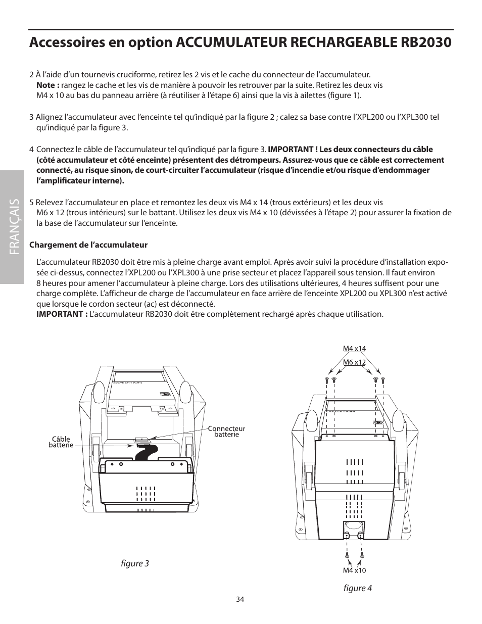 Fr anç ais | Samson EXL250 User Manual | Page 38 / 76