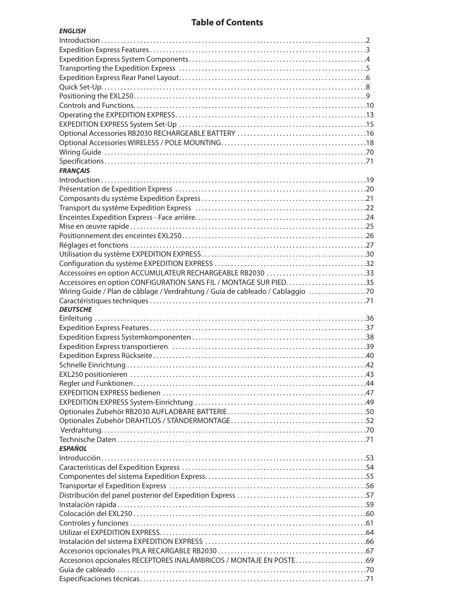 Samson EXL250 User Manual | Page 5 / 76