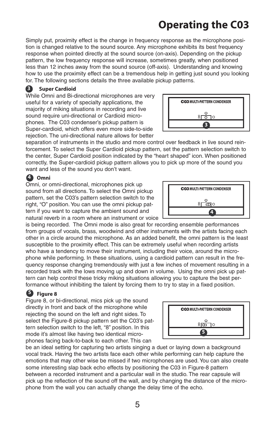 Operating the c03 | Samson C03 User Manual | Page 5 / 8