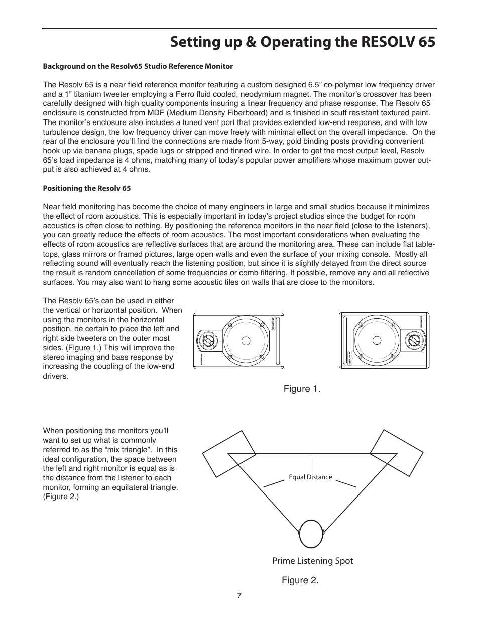 Setting up & operating the resolv 65 | Samson 65 User Manual | Page 7 / 12