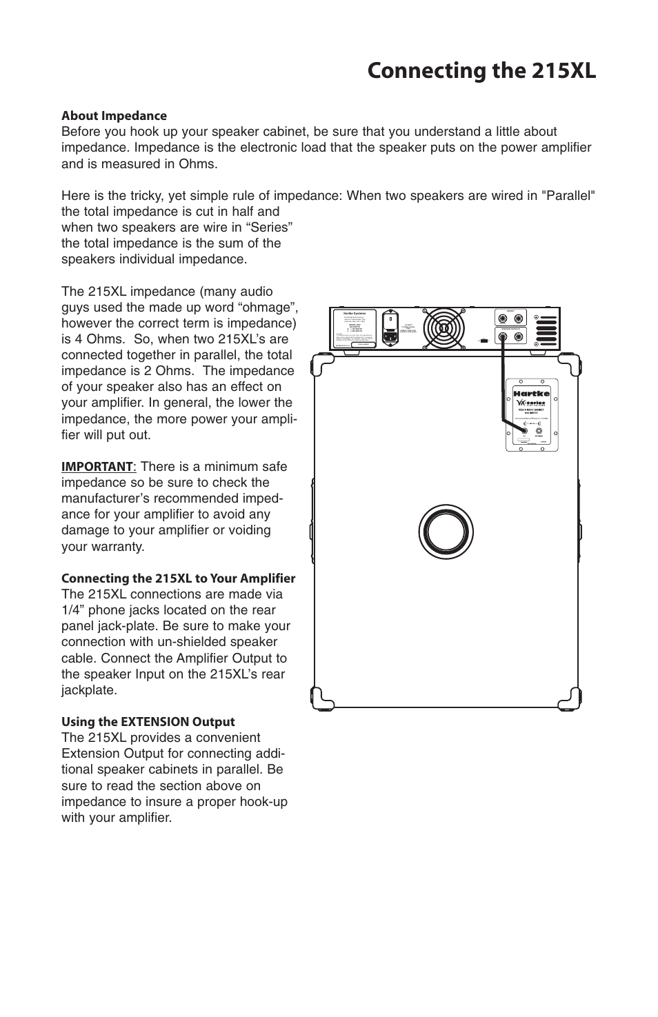 Connecting the 215xl, Send retuirn | Samson 215XL User Manual | Page 3 / 4