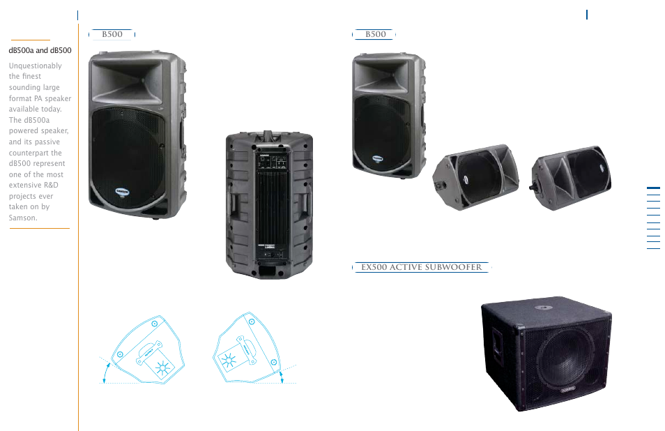 Ex500 active subwoofer, B500, B500a | Public address systems, Public address systems stage monitor positions, Near field far field 21 | Samson Power Amplifiers User Manual | Page 11 / 18