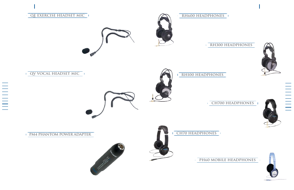 Qe exercise headset mic qv vocal headset mic, Pm4 phantom power adapter | Samson Power Amplifiers User Manual | Page 15 / 18
