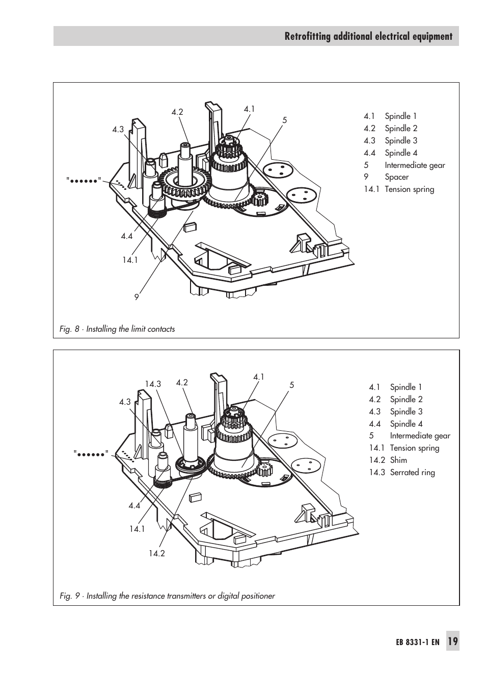19 retrofitting additional electrical equipment | Samson Electri Actuator Type 3374 EB 8331-1 EN User Manual | Page 19 / 28