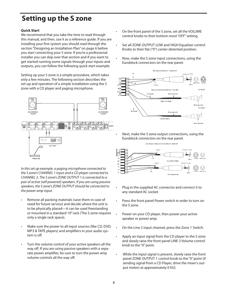 Setting up the s zone | Samson S zone User Manual | Page 10 / 28