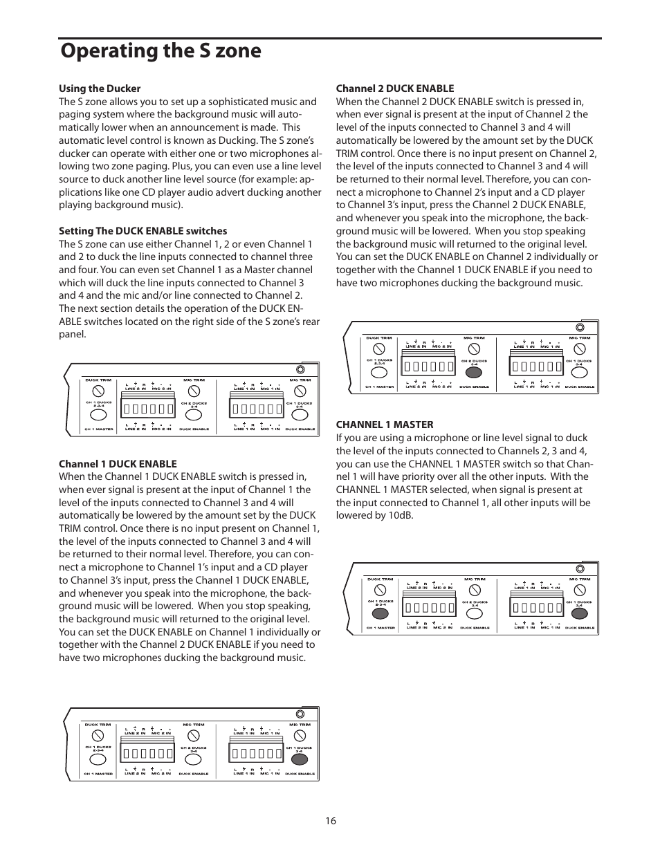 Operating the s zone | Samson S zone User Manual | Page 18 / 28