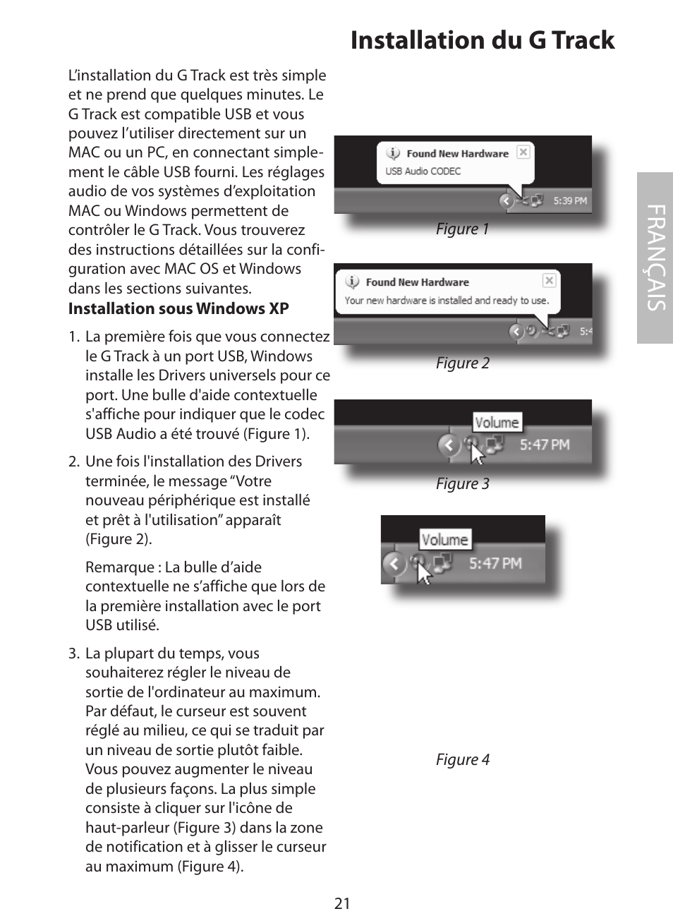 Installation du g track, Fr anç ais | Samson G Track User Manual | Page 23 / 88