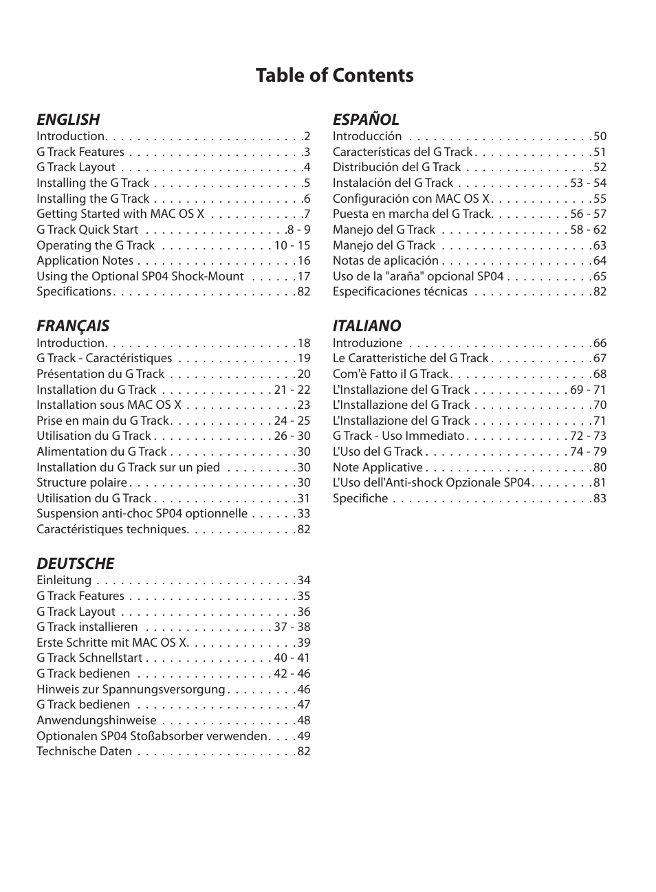 Samson G Track User Manual | Page 3 / 88