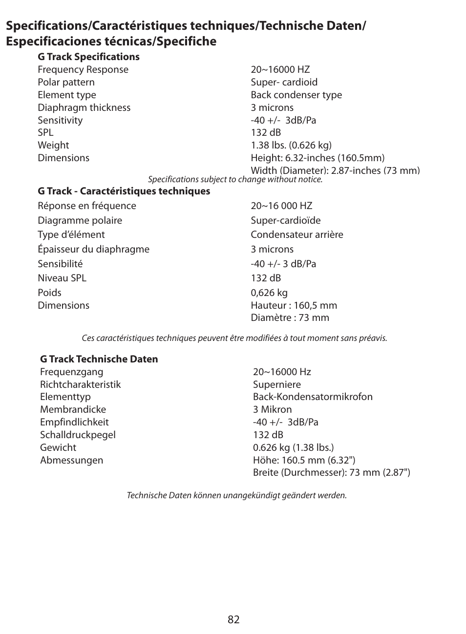 Samson G Track User Manual | Page 84 / 88