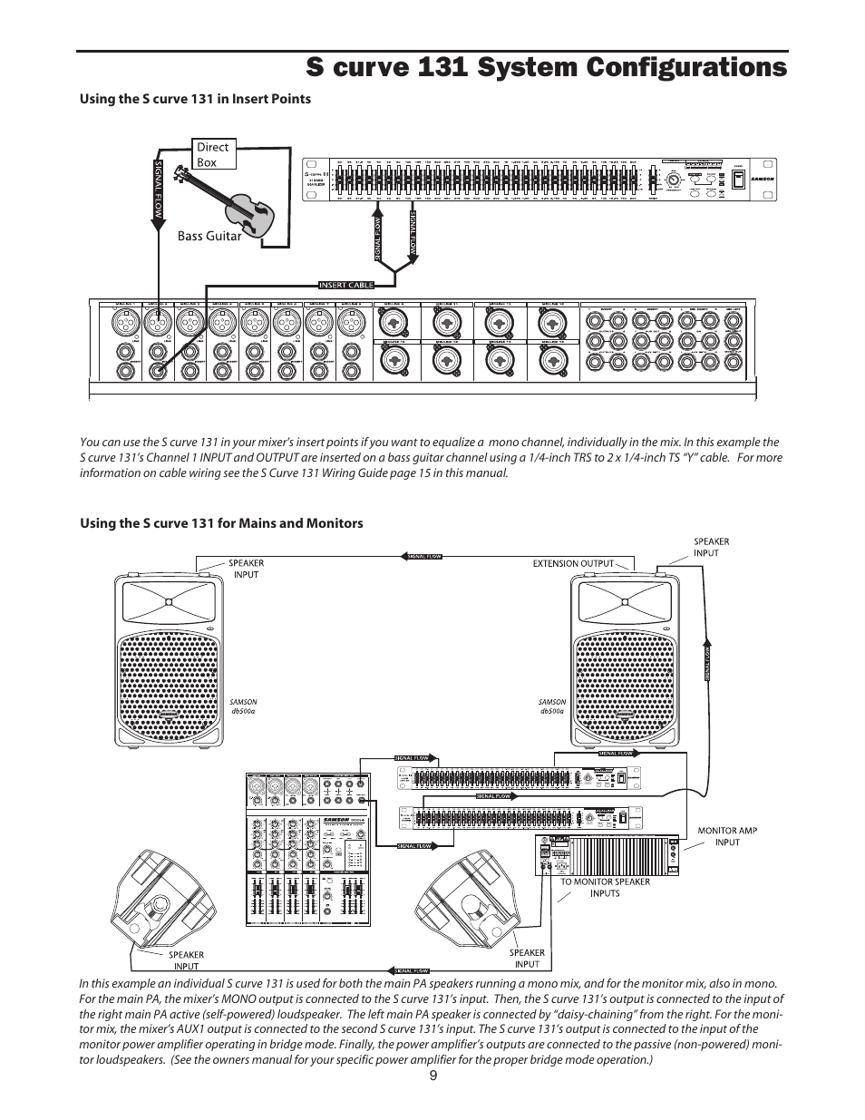 S curve 131 system configurations | Samson 131 User Manual | Page 11 / 20