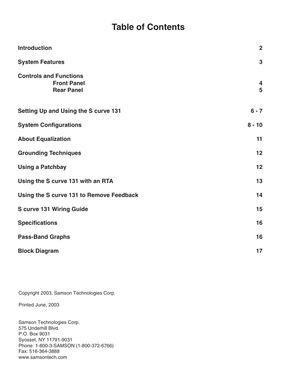 Samson 131 User Manual | Page 3 / 20