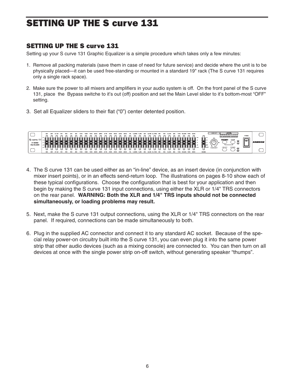 Setting up the s curve 131 | Samson 131 User Manual | Page 8 / 20