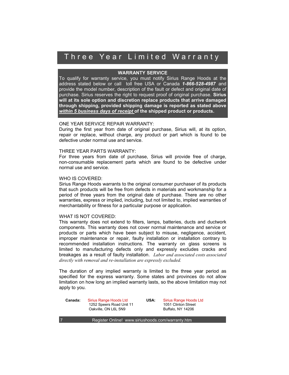Sirius Range Hoods SUT900 User Manual | Page 10 / 12