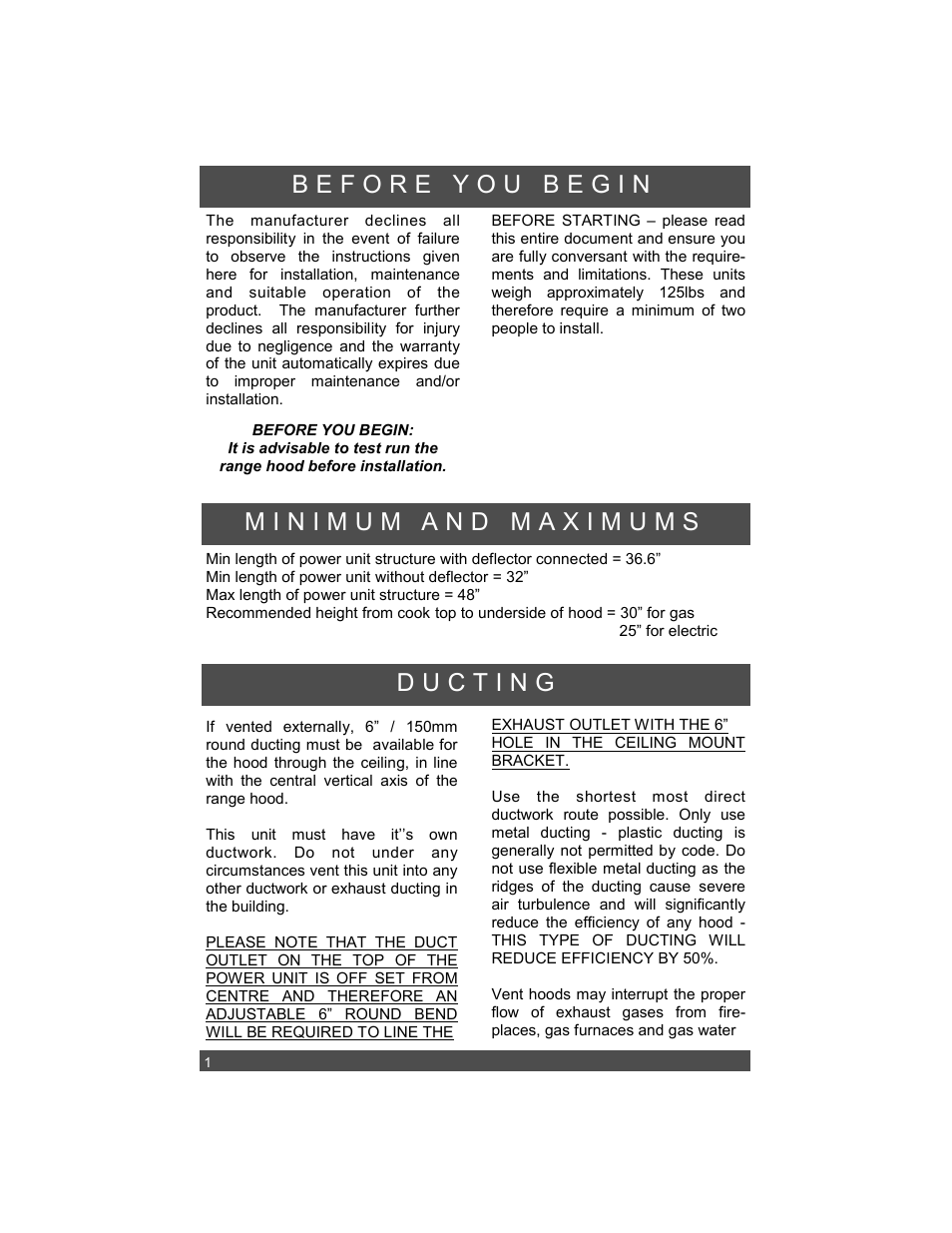 Sirius Range Hoods SIU 405 User Manual | Page 4 / 12