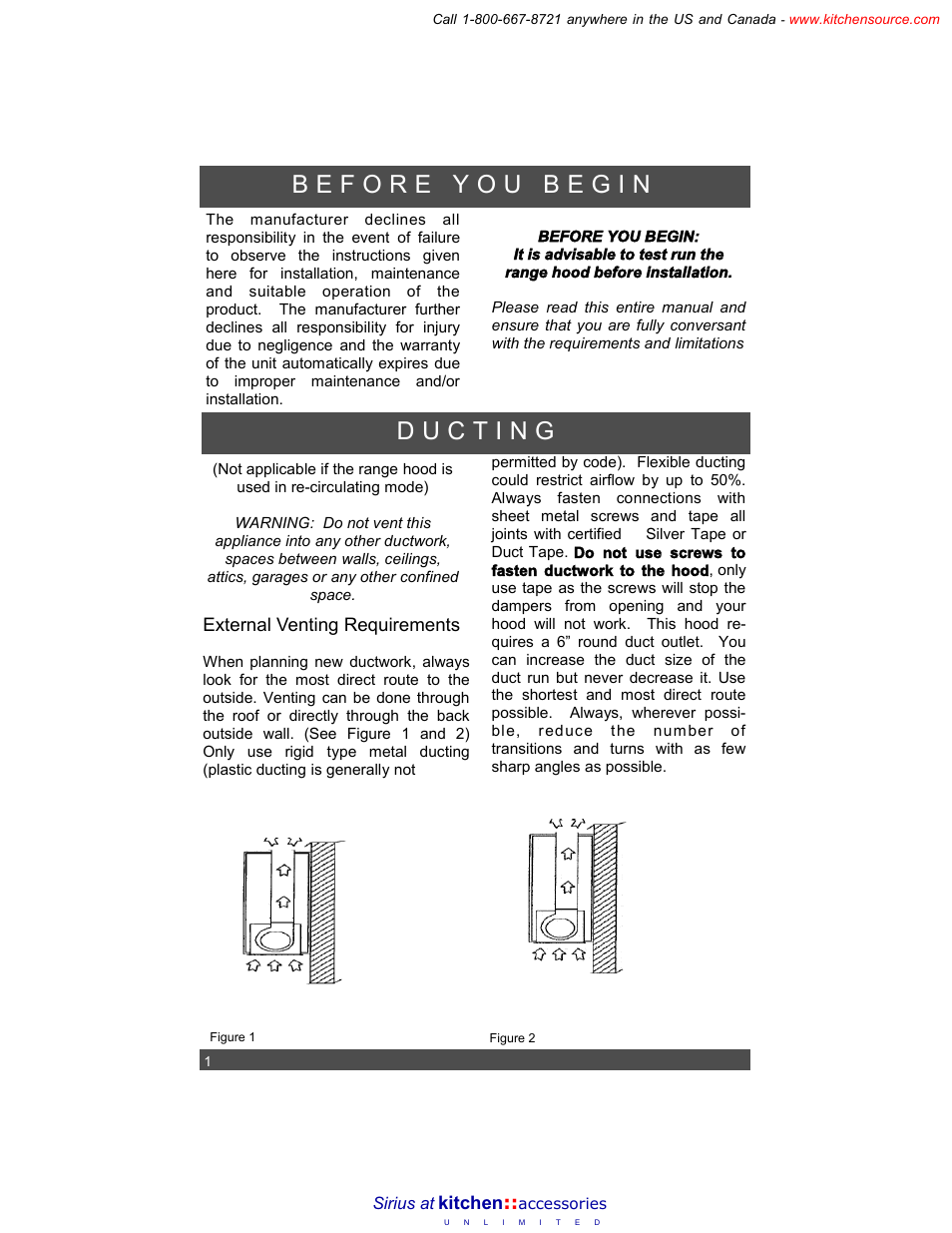 Sirius Range Hoods Range Hoods User Manual | Page 3 / 4