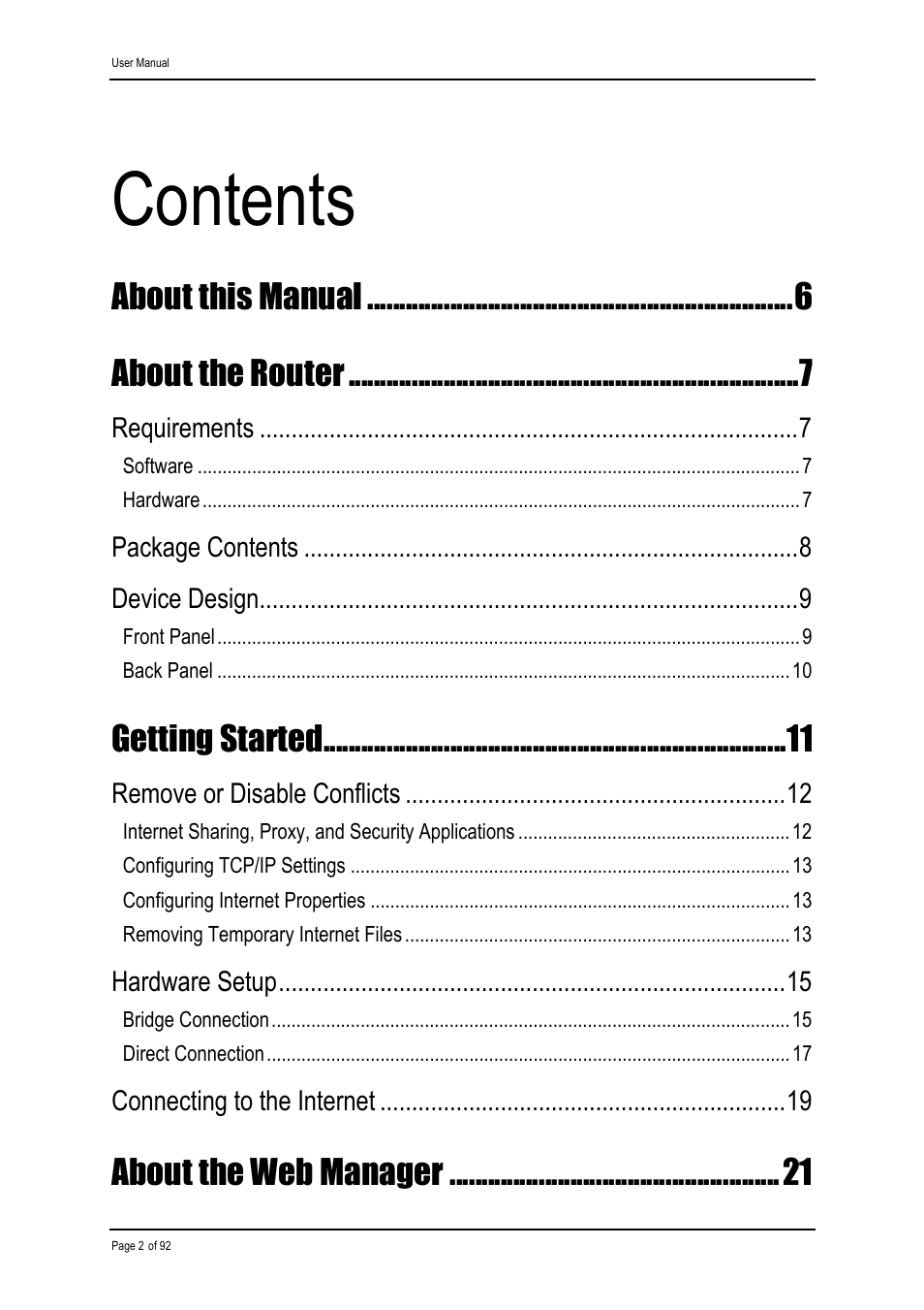 Shiro ADSL 2/2+ Ethernet Modem User Manual | Page 2 / 92