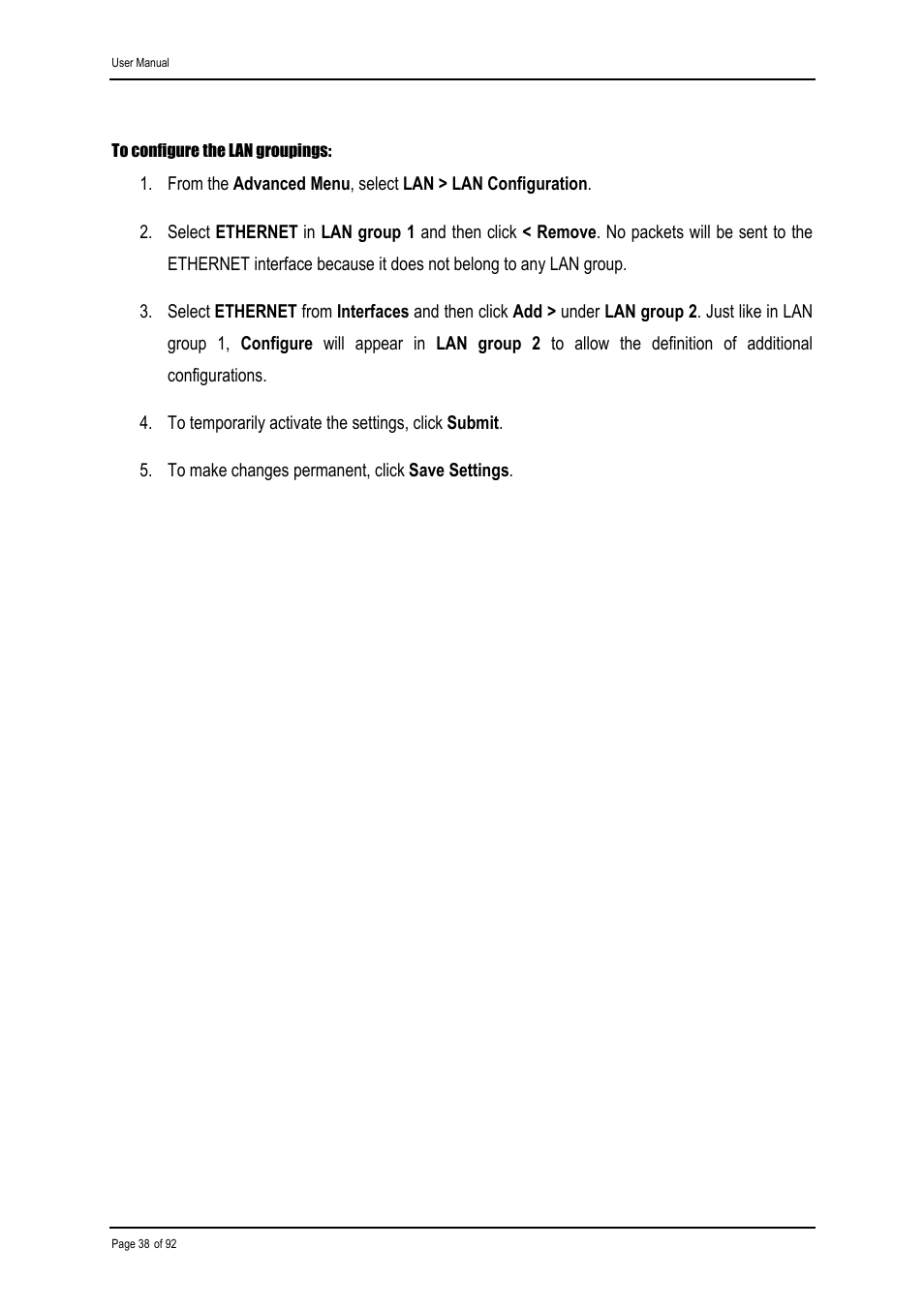 Shiro ADSL 2/2+ Ethernet Modem User Manual | Page 38 / 92