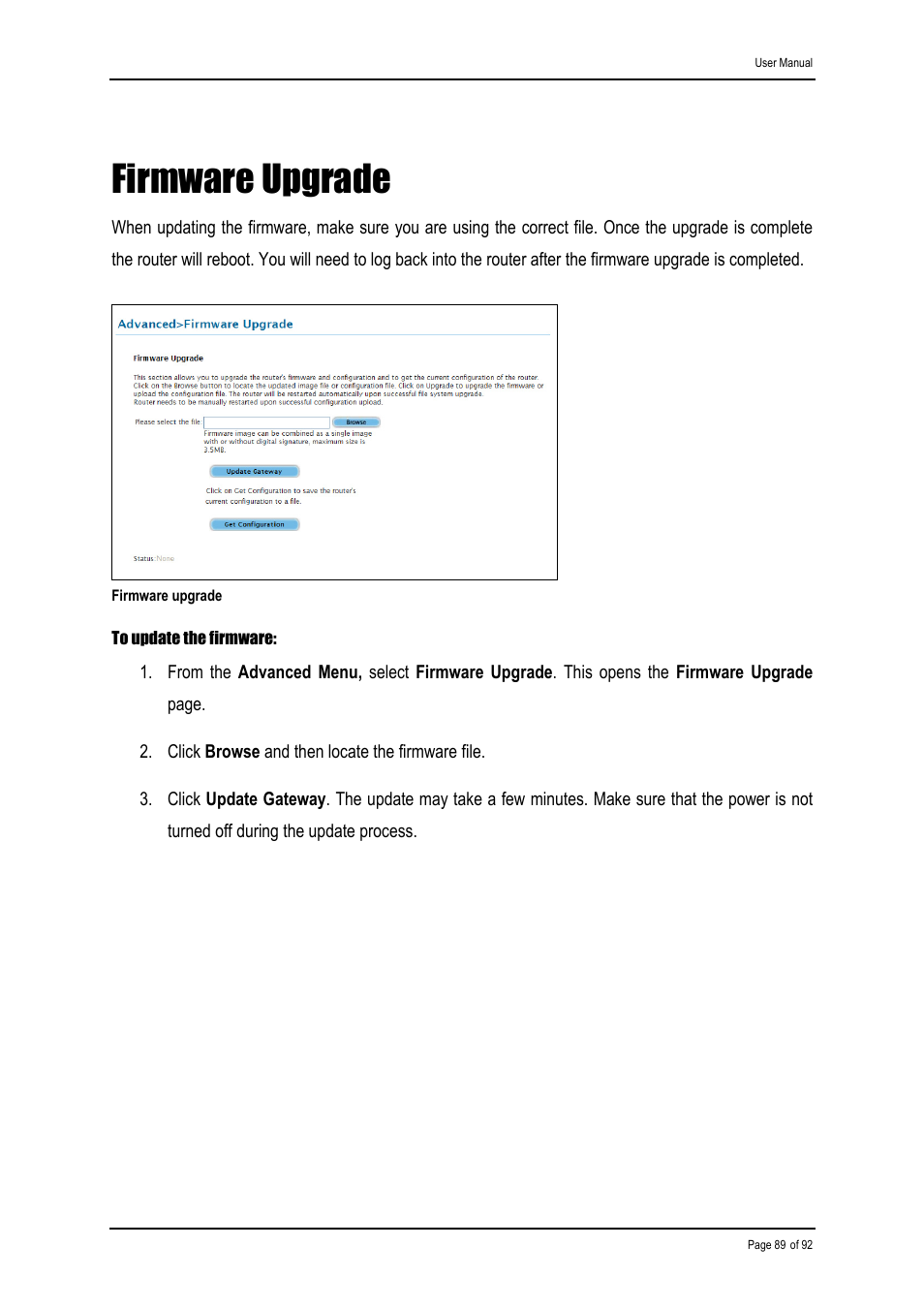 Firmware upgrade | Shiro ADSL 2/2+ Ethernet Modem User Manual | Page 89 / 92