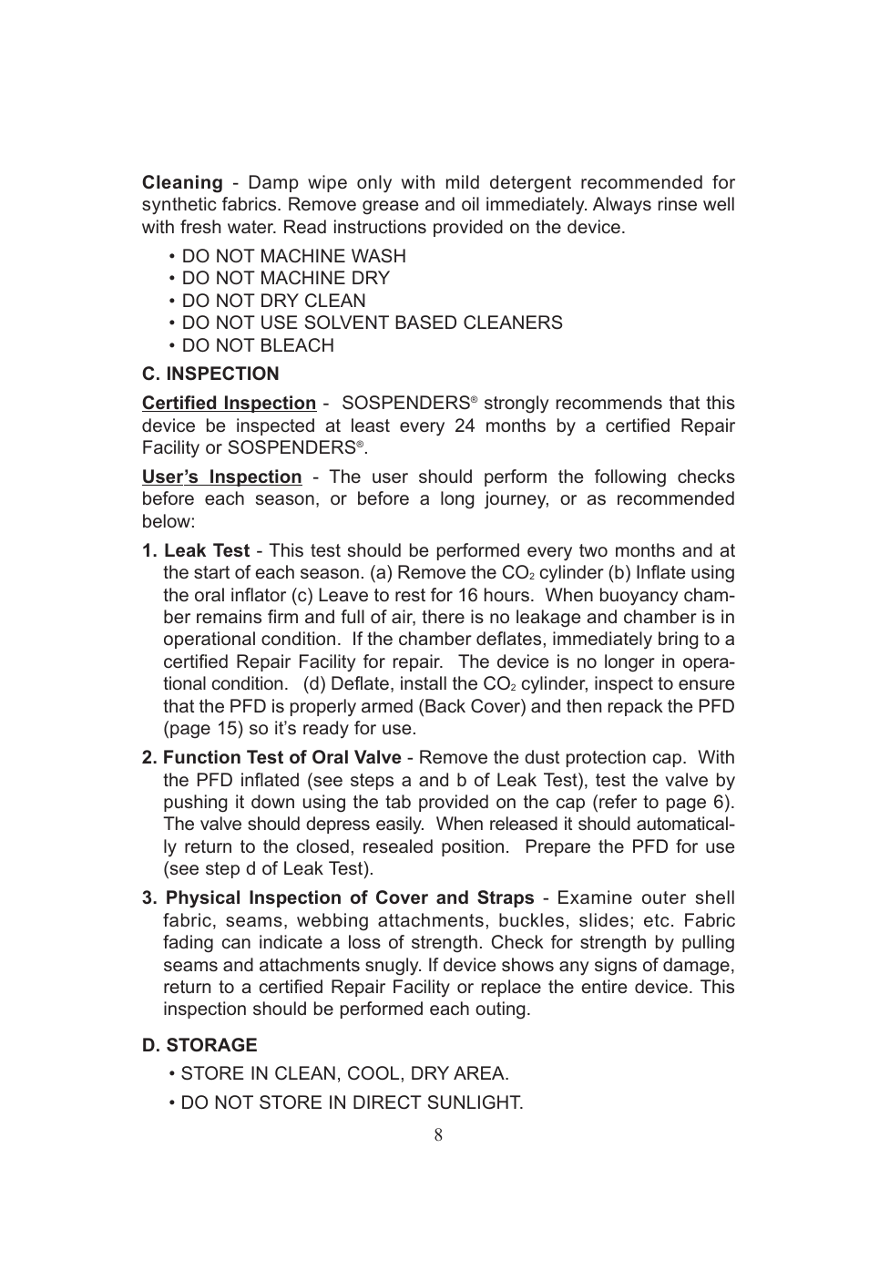 Stearns Safety & Survival 24MSPT-1 User Manual | Page 8 / 16