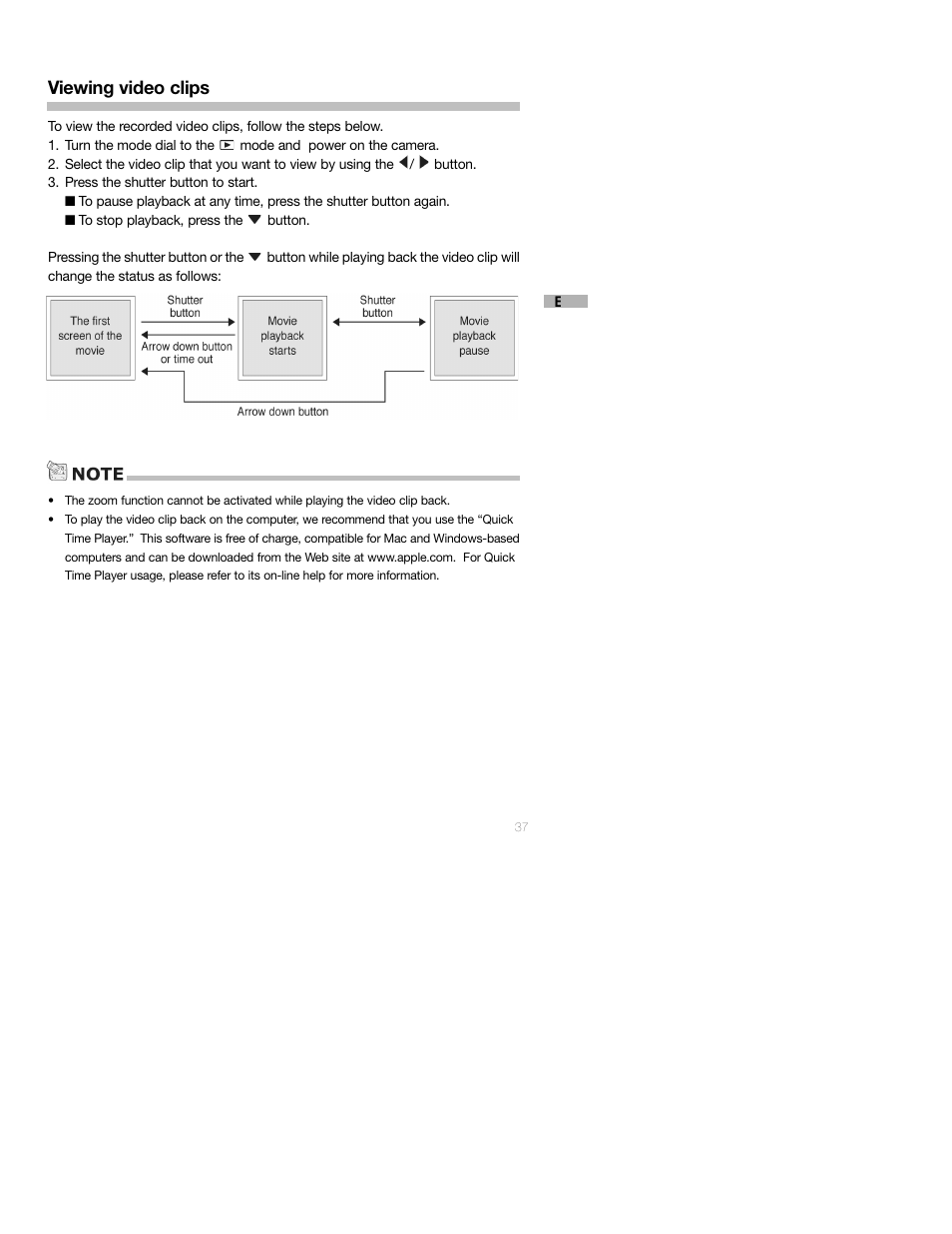 Viewing video clips | Sealife DC250 User Manual | Page 37 / 71